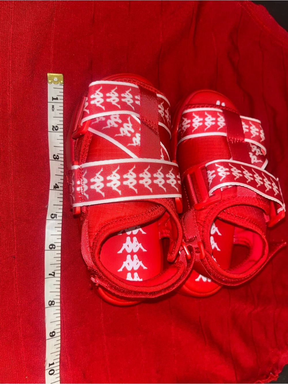 Kappa Kids Red and White Logo Strap Sandals
